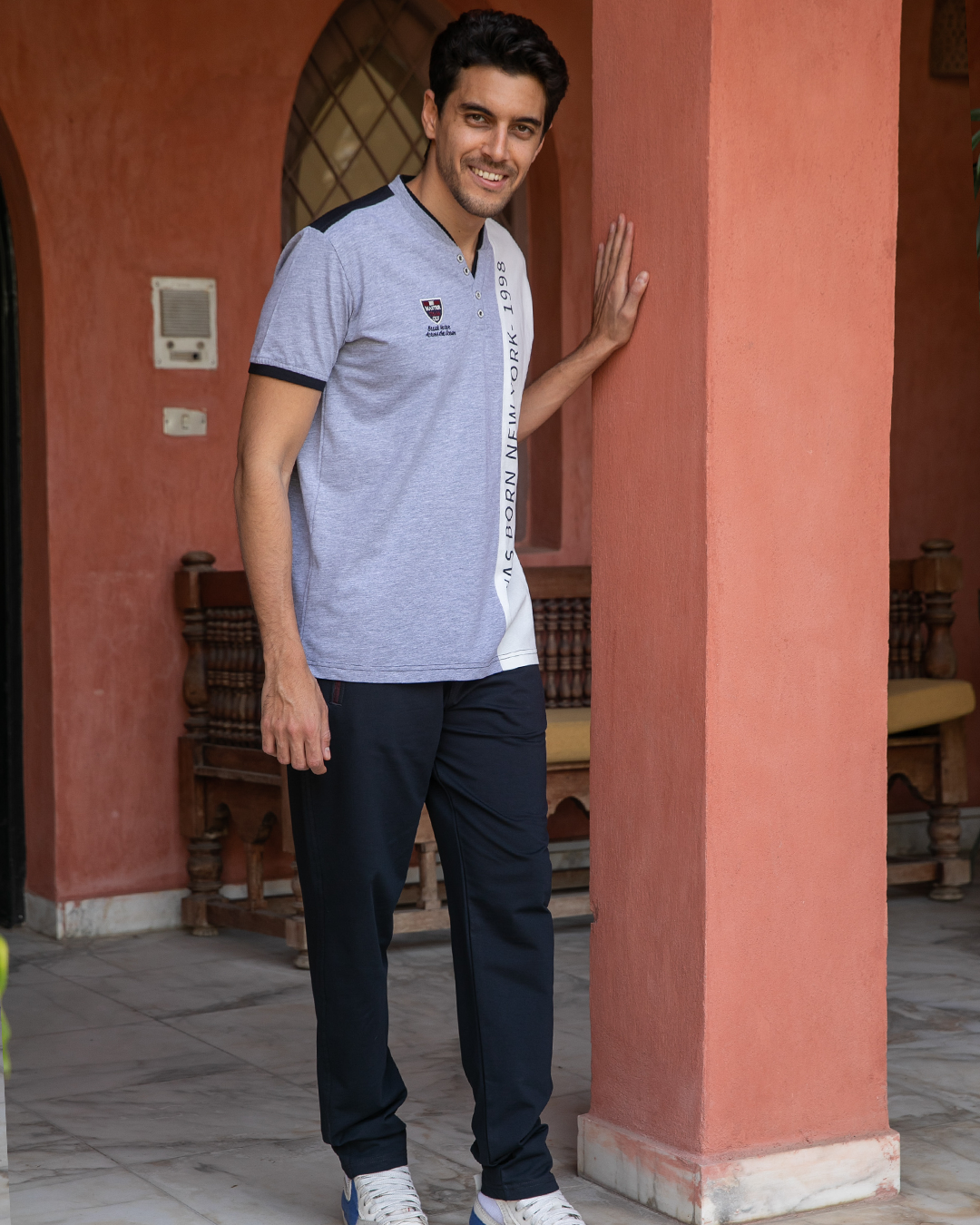 NEW YORK - 1998 V بيجامه رجالي زراير