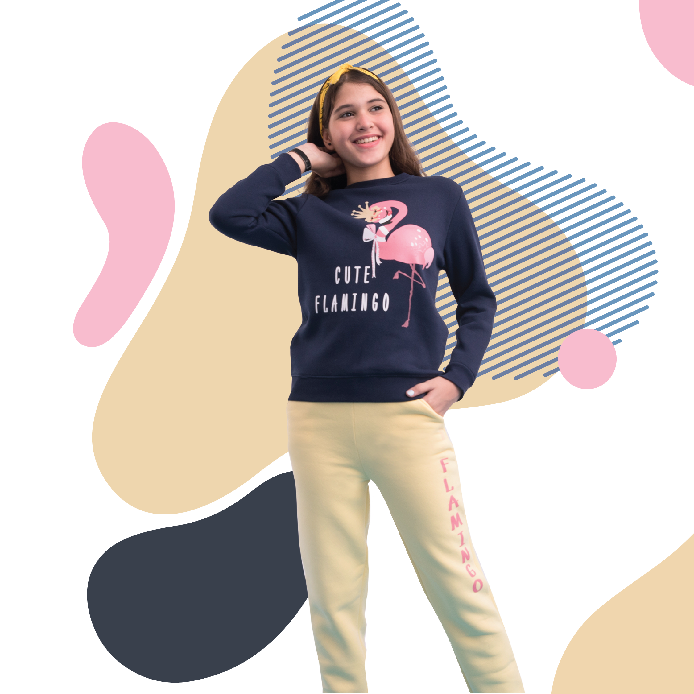 Cute Flamingo girls' pajamas