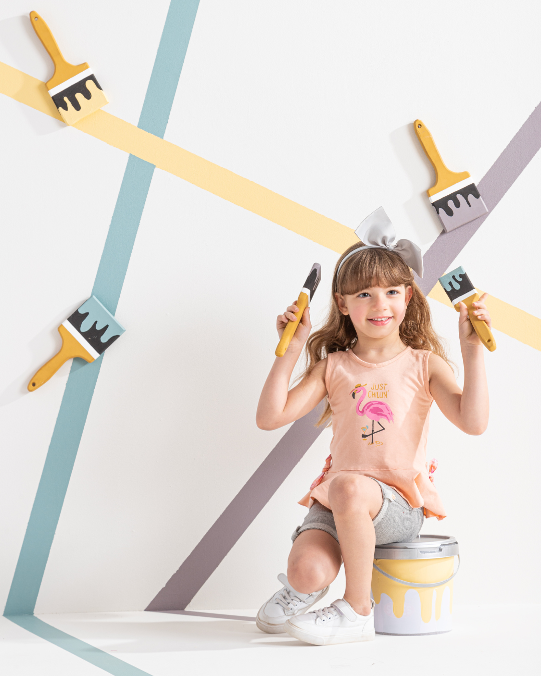 Flamingo بيجامه بناتي كت و بنتاكور