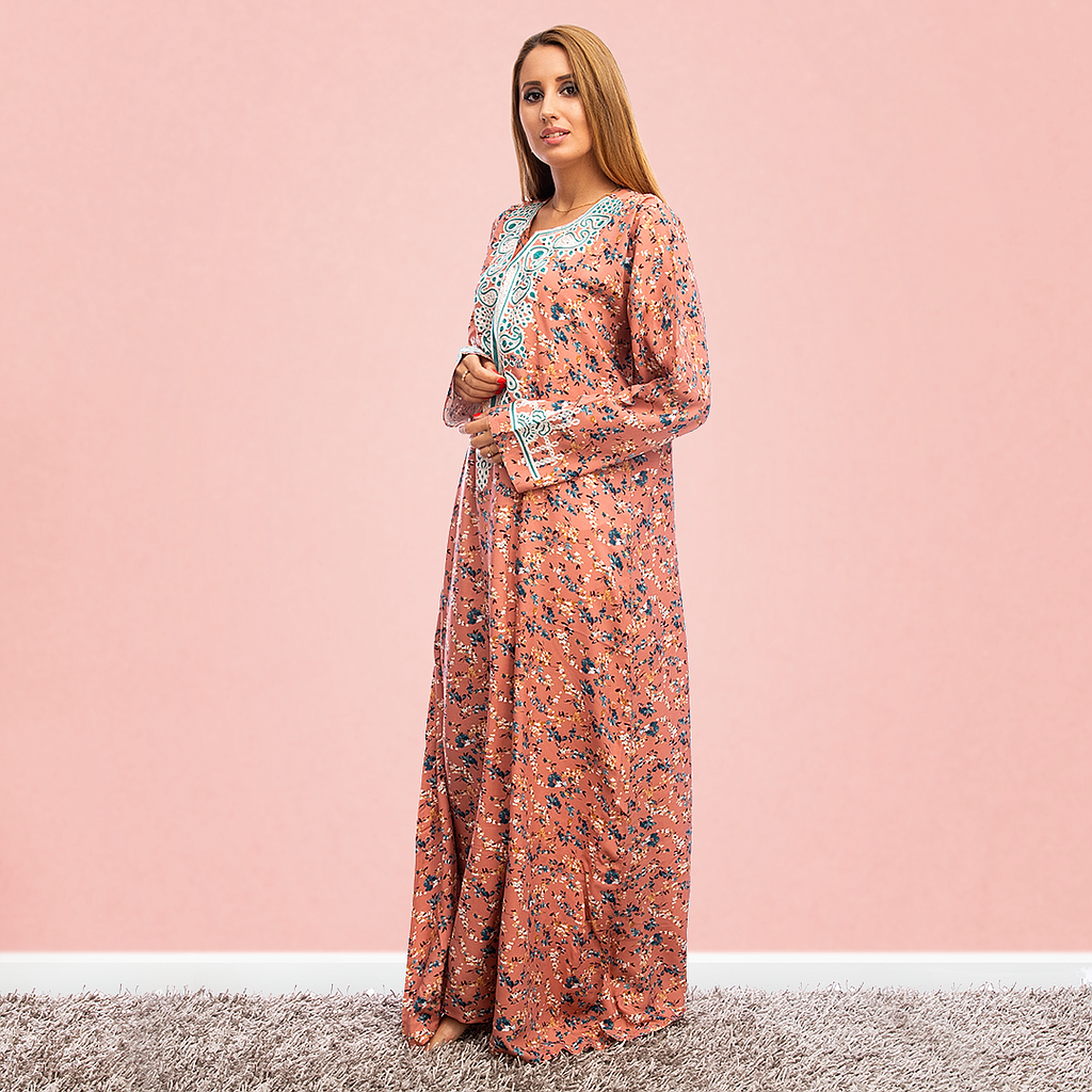 قميص فسكوز بكم 2 مشجر مطرز - 2segypt