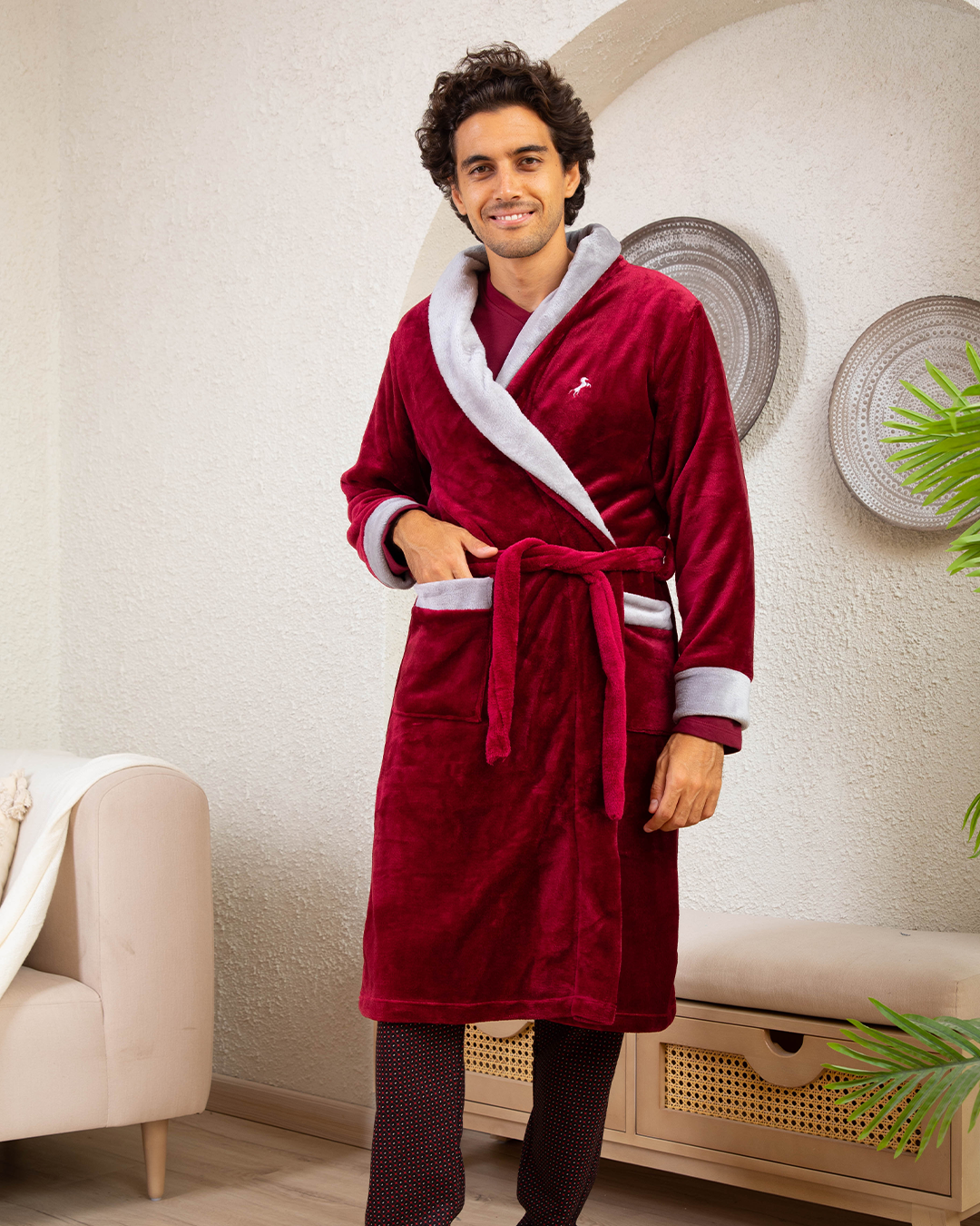 Men's Cool Shawl Polar Robe