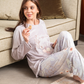 Plush women's pajamas embroidered with cashmere branches