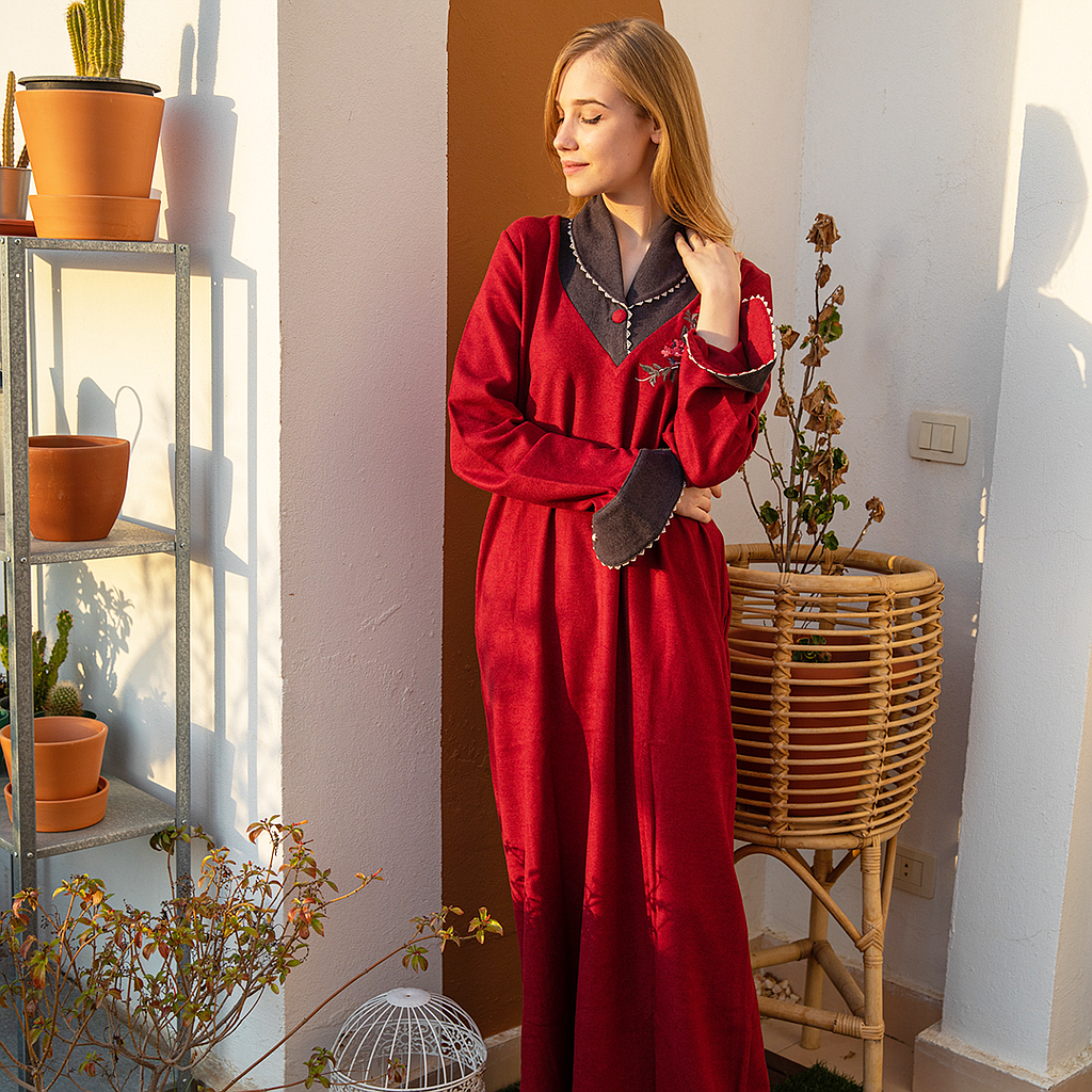 A nightshirt with buttons on the chest
