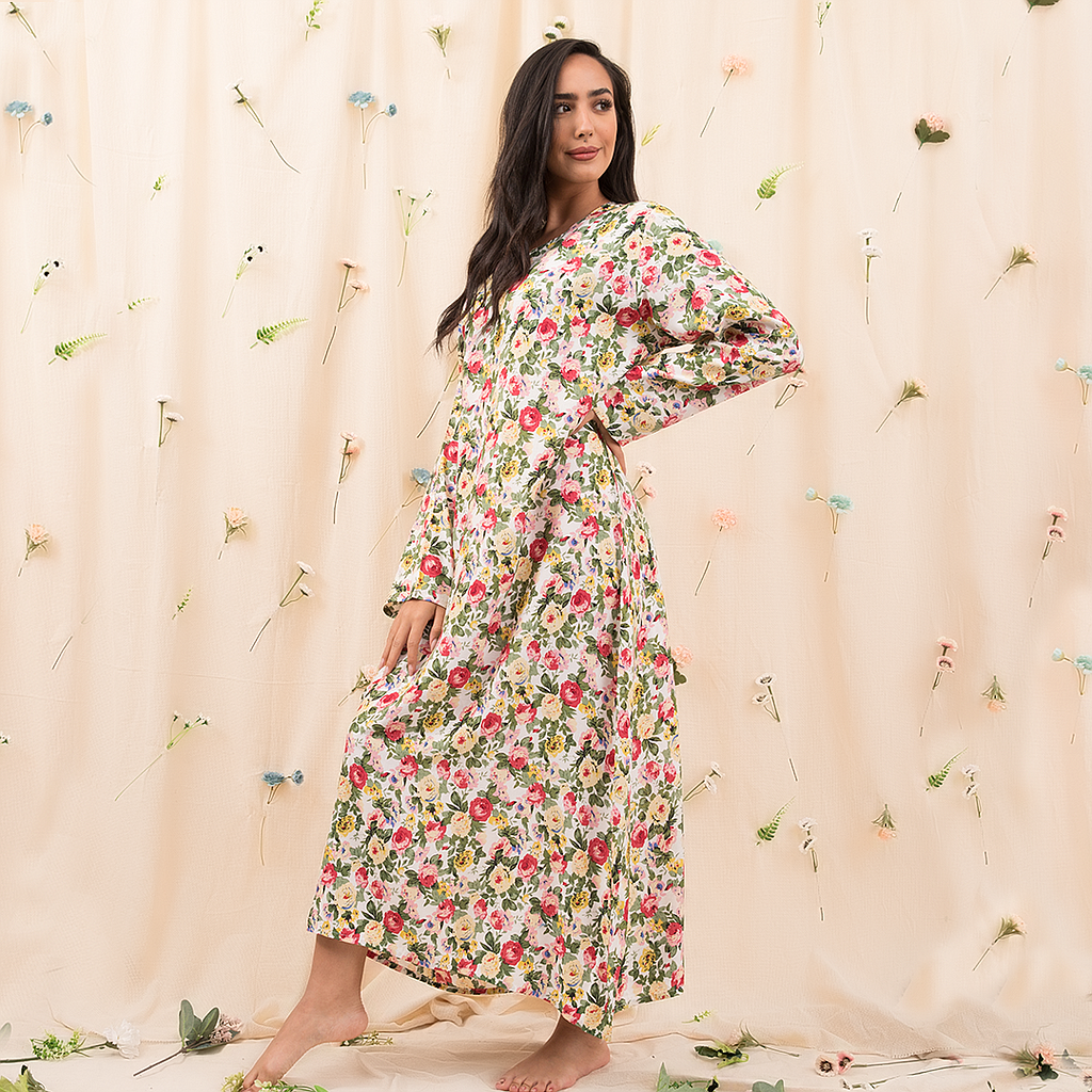 23 sleeves shirt, viscose floral 