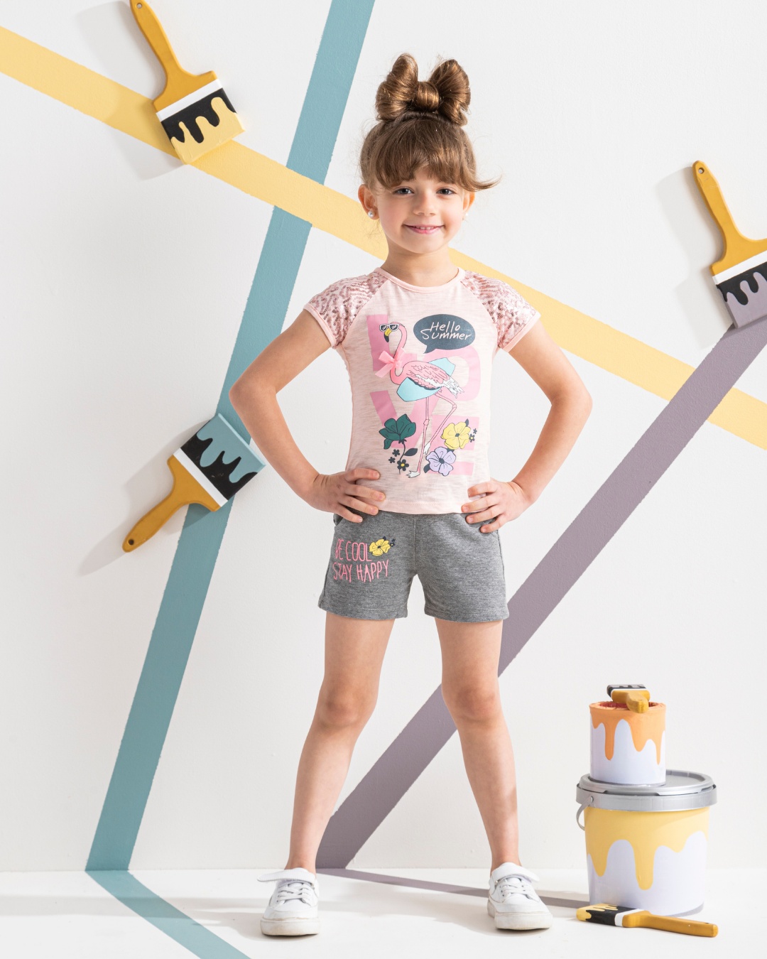 HELLO SUMMER Girls' pajama shorts