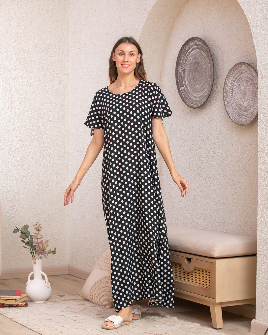 قميص فسكوز نص كم مشجر 89