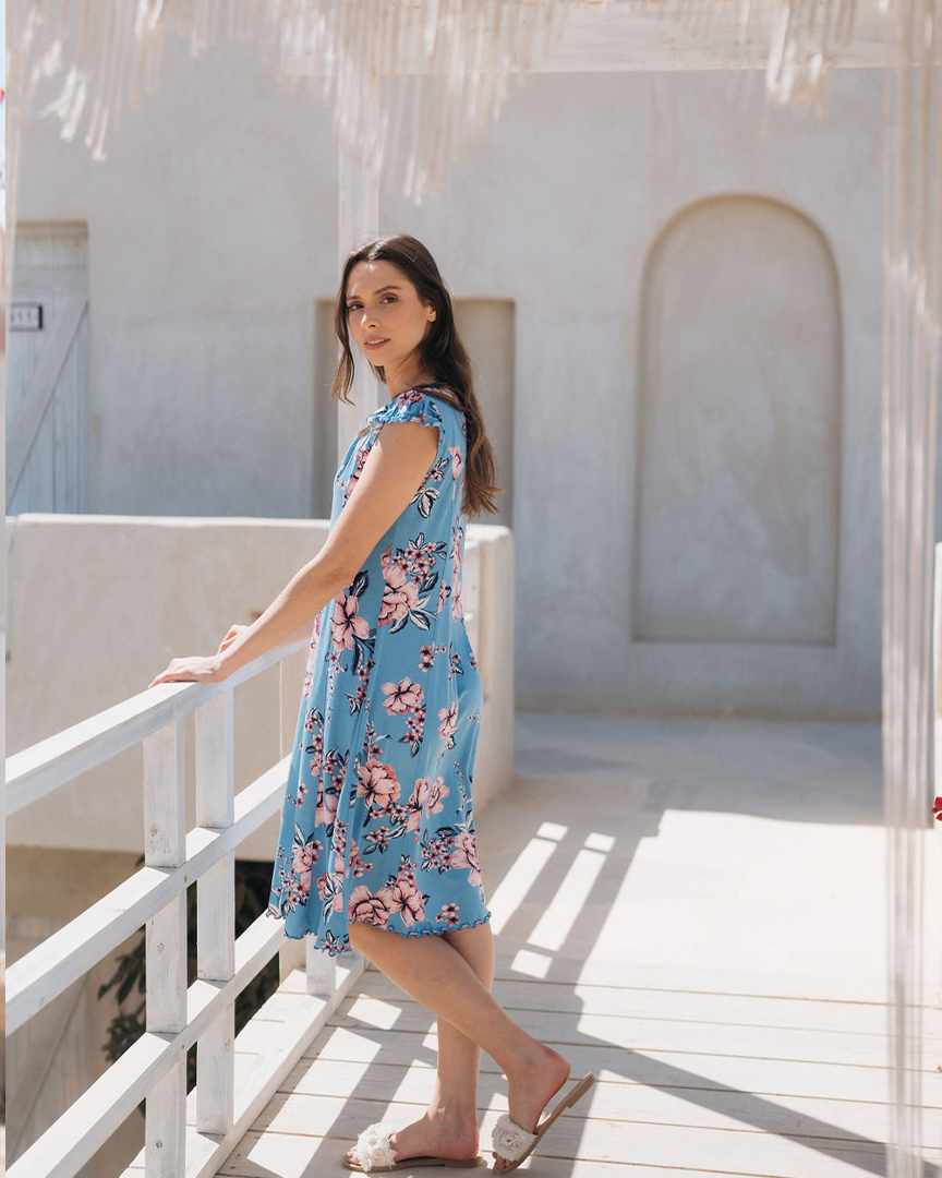 قميص حريمي جابونيز ورد قصير