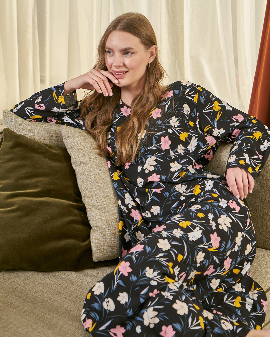 Viscose shirt with floral sleeves 51