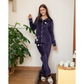 Women's pajamas embroidered with hearts, velvet pants