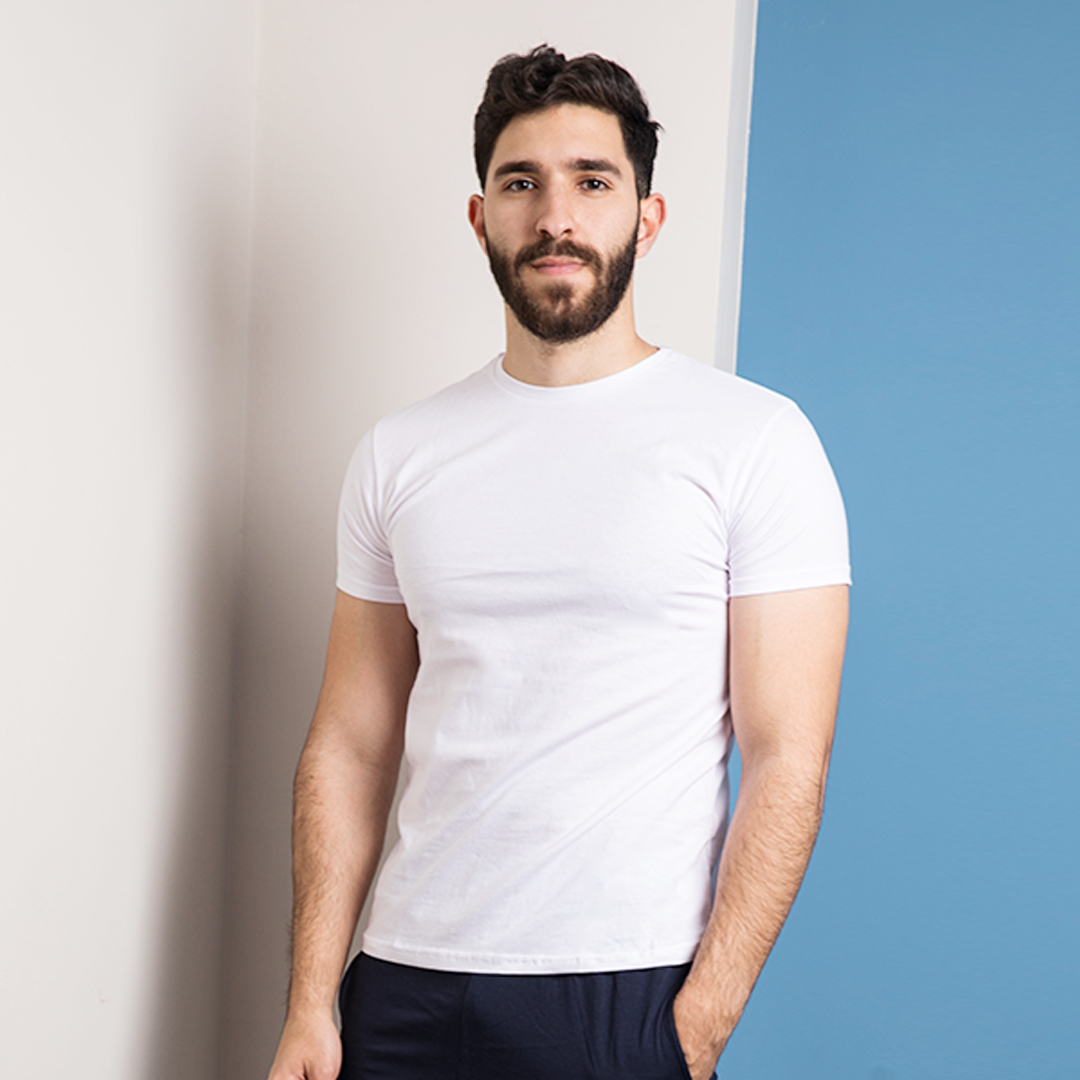 Undershirt for men, white, Jet Lycra