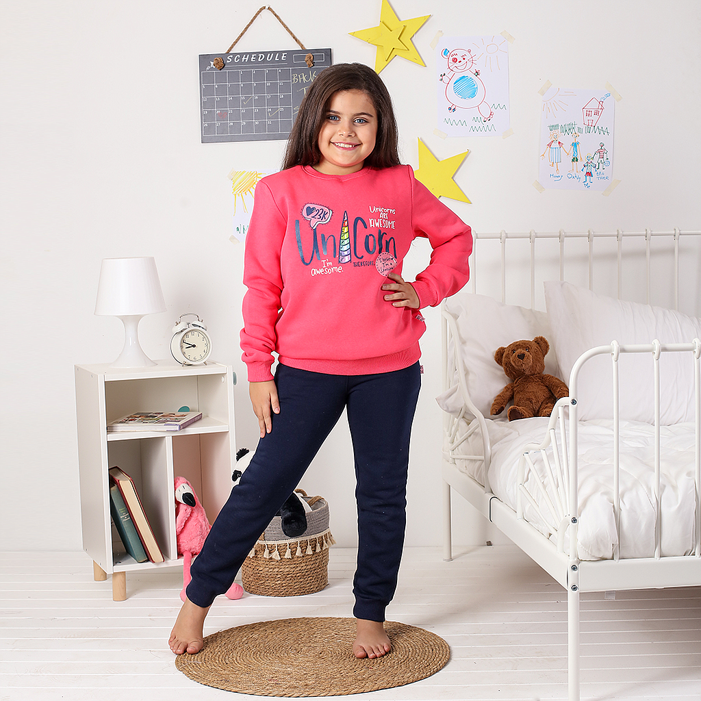 unicorn بيجاما بناتي قلب