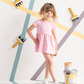 Half sleeve girls' dress with stars print