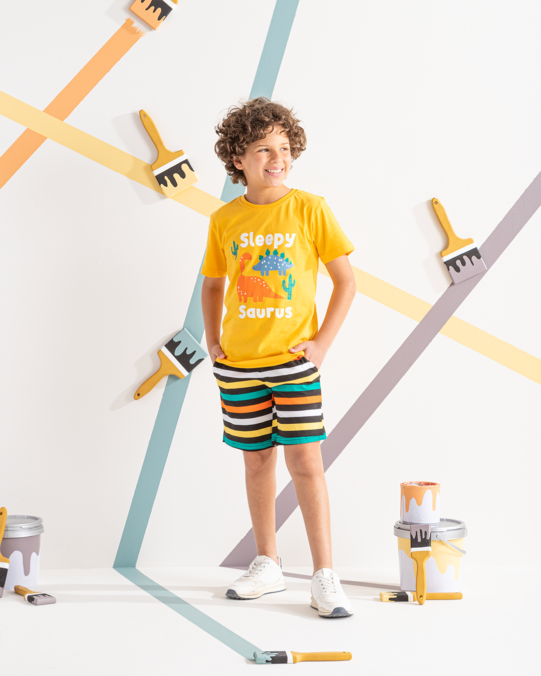 Sleepy saurus dinosaur boys pajamas