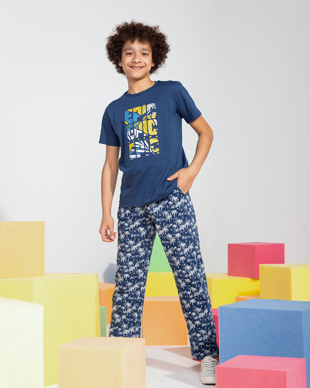 EPIC بيجاما أولادي بنطلون مطبوع نخل