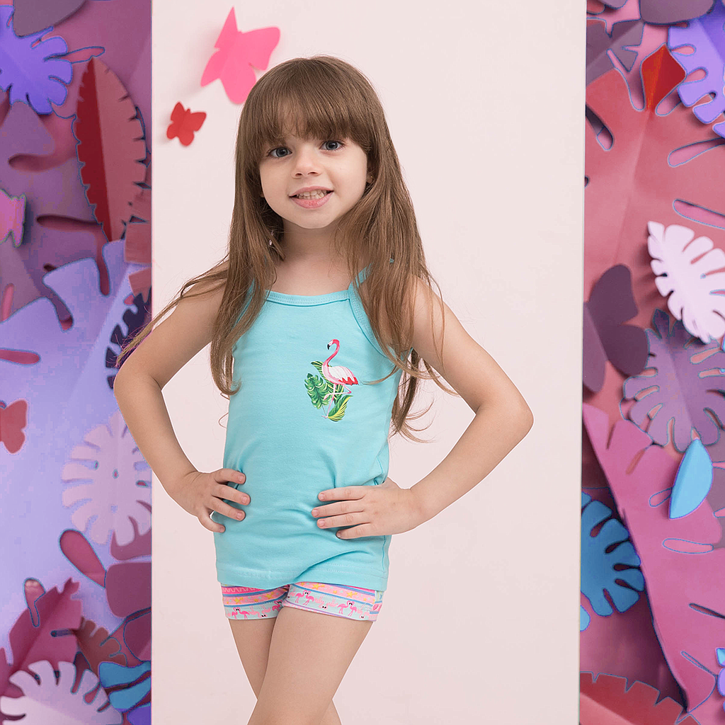 Girls' flamingo print set