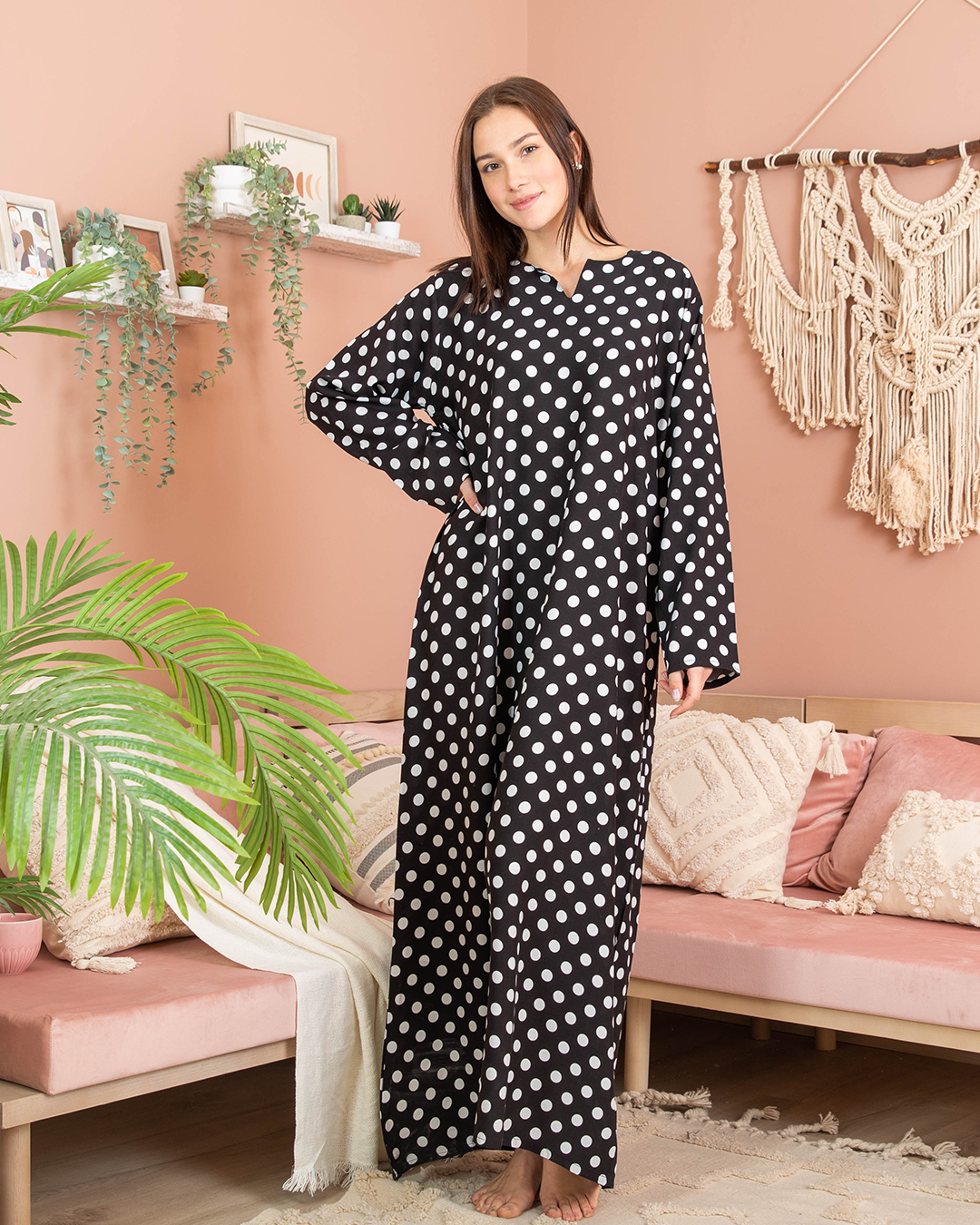 قميص فسكوز مشجر بكم 36