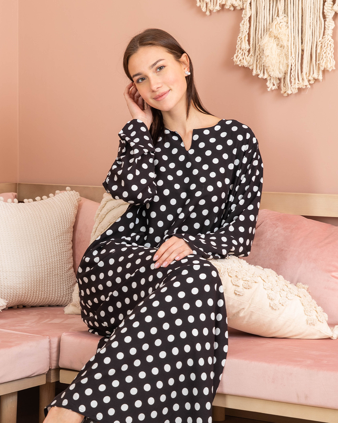 قميص فسكوز مشجر بكم 36