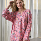 Viscose shirt with floral sleeves 50