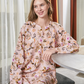 Viscose shirt with floral sleeves 50