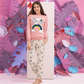 SNOOPY Girls' rainbow and hearts pajamas