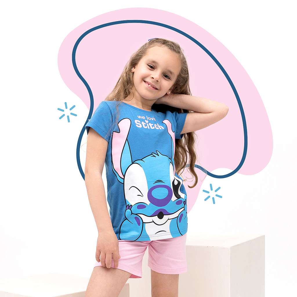DS-We Love Stitch girls' pajamas