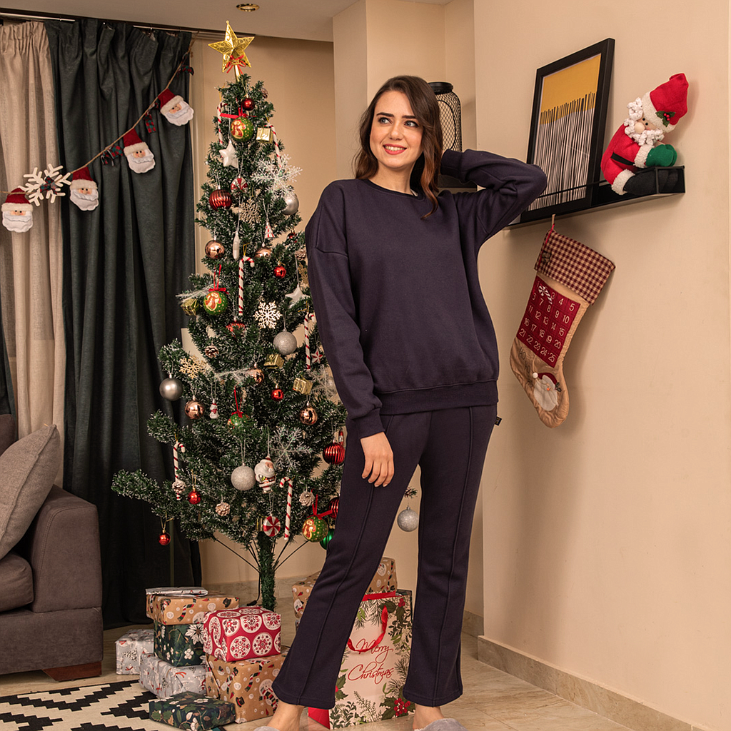 Women's Melton pajamas lined with fur