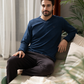Men's cashmere pajamas with a seven-neck