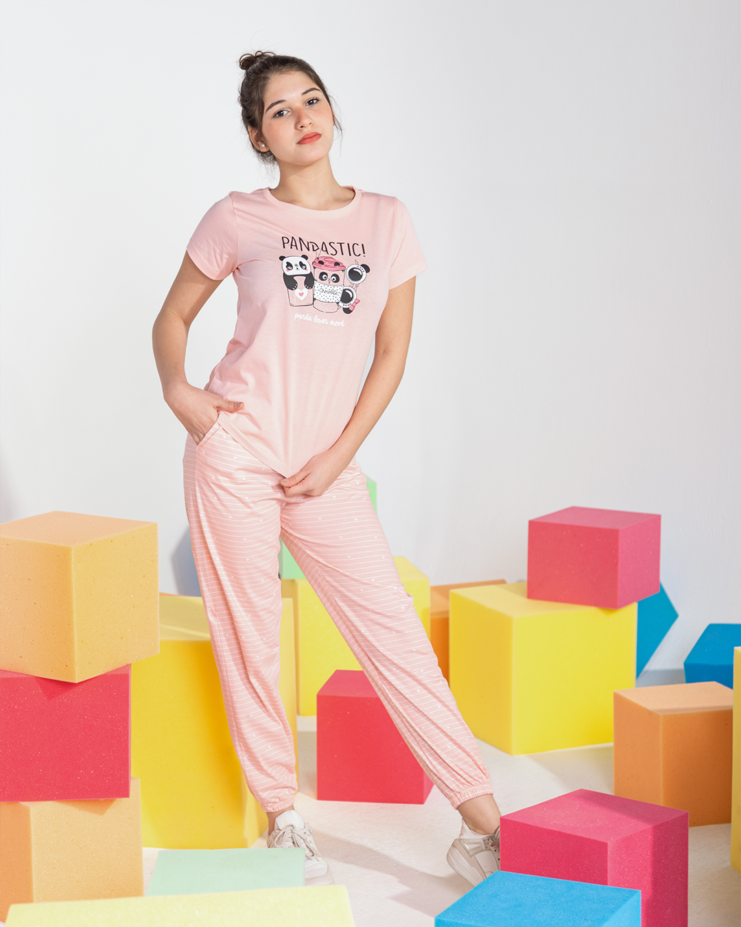 PANDASTIC! بيجاما بناتي باندا*بنطلون مطبوع