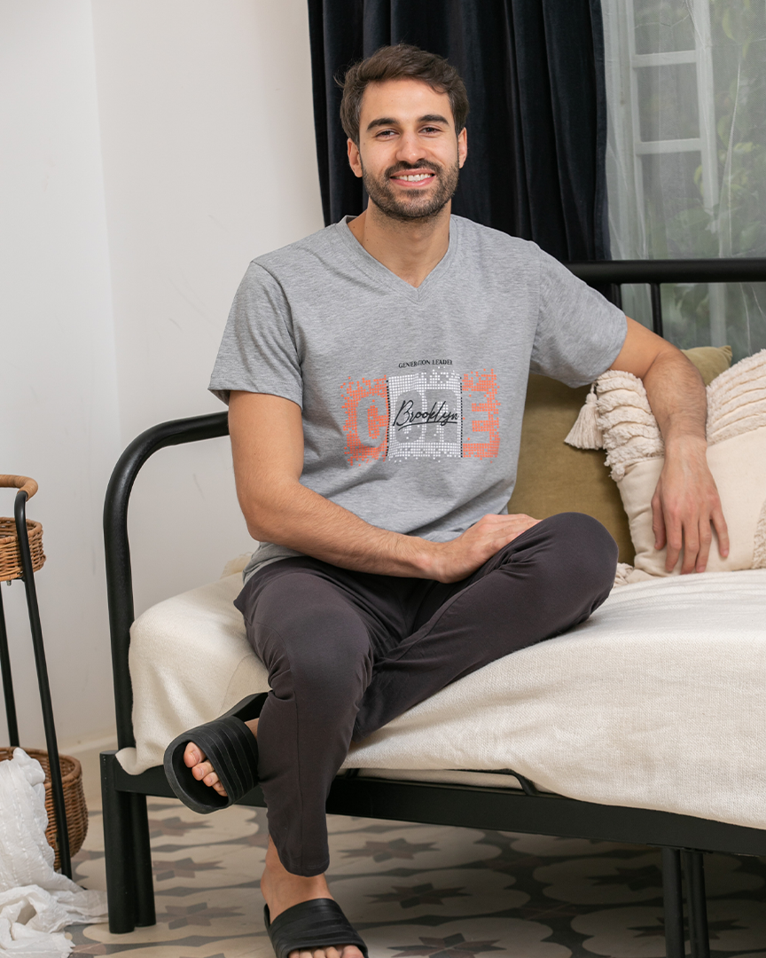 Brookly بيجامه رجالي نص كم بنطلون