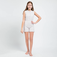 Girls' long striped jumpsuit