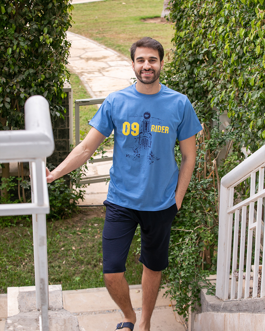 بيجامه رجالي نص كم دوران موتسكل بنتاكور