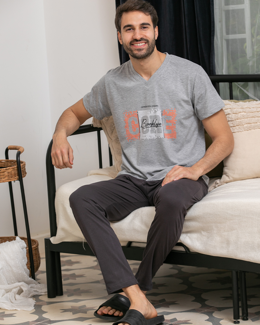 Brookly بيجامه رجالي نص كم بنطلون