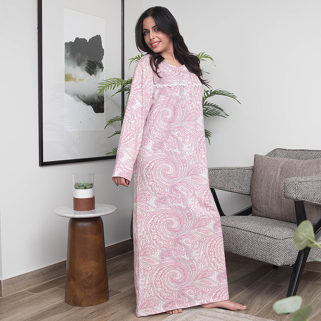 قميص بكم منقوش كشمير بسفره