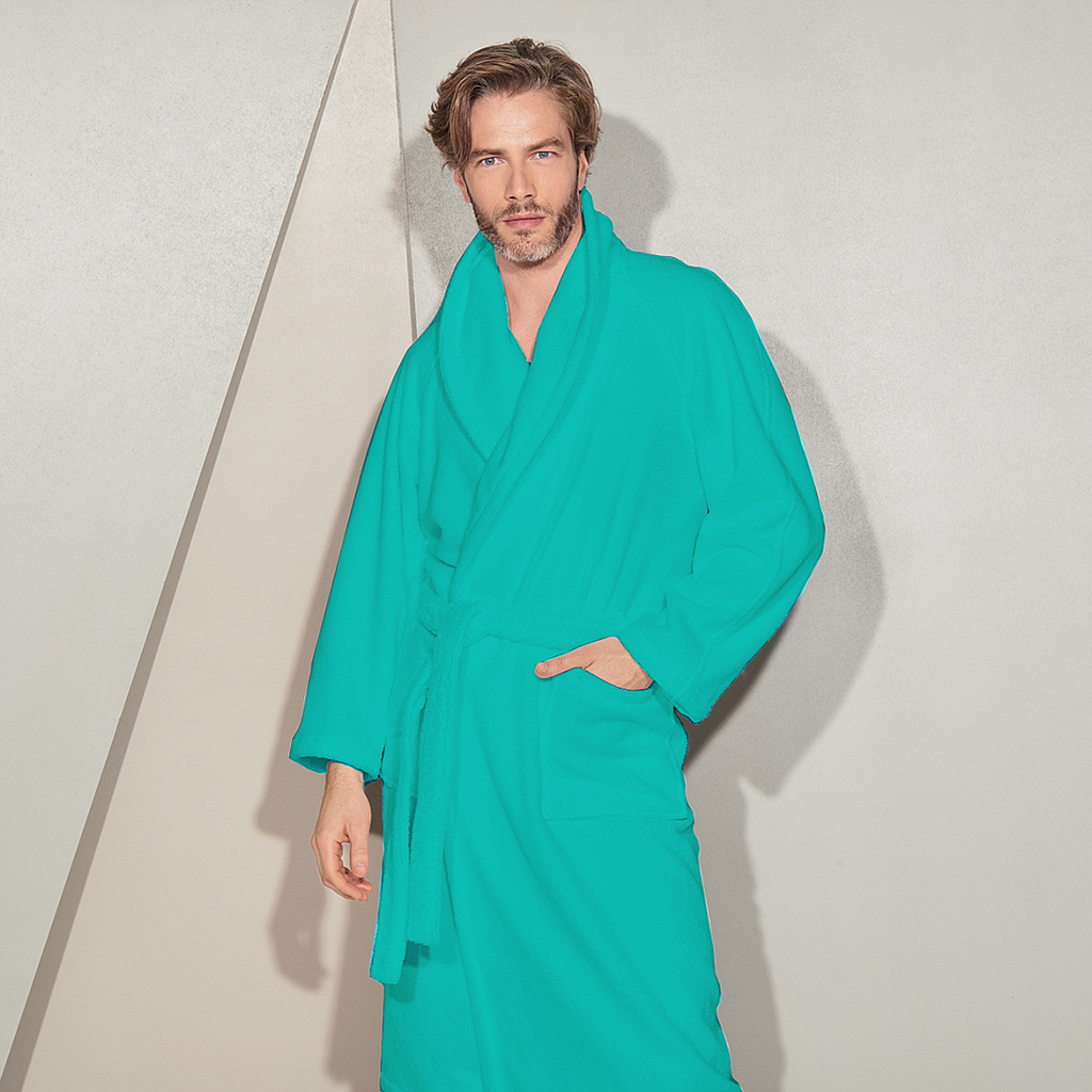 Plain cotton bathrobe
