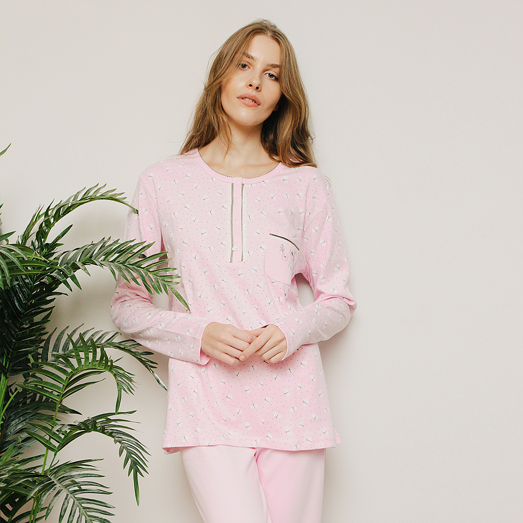 Butterfly polka dot pajamas with pocket
