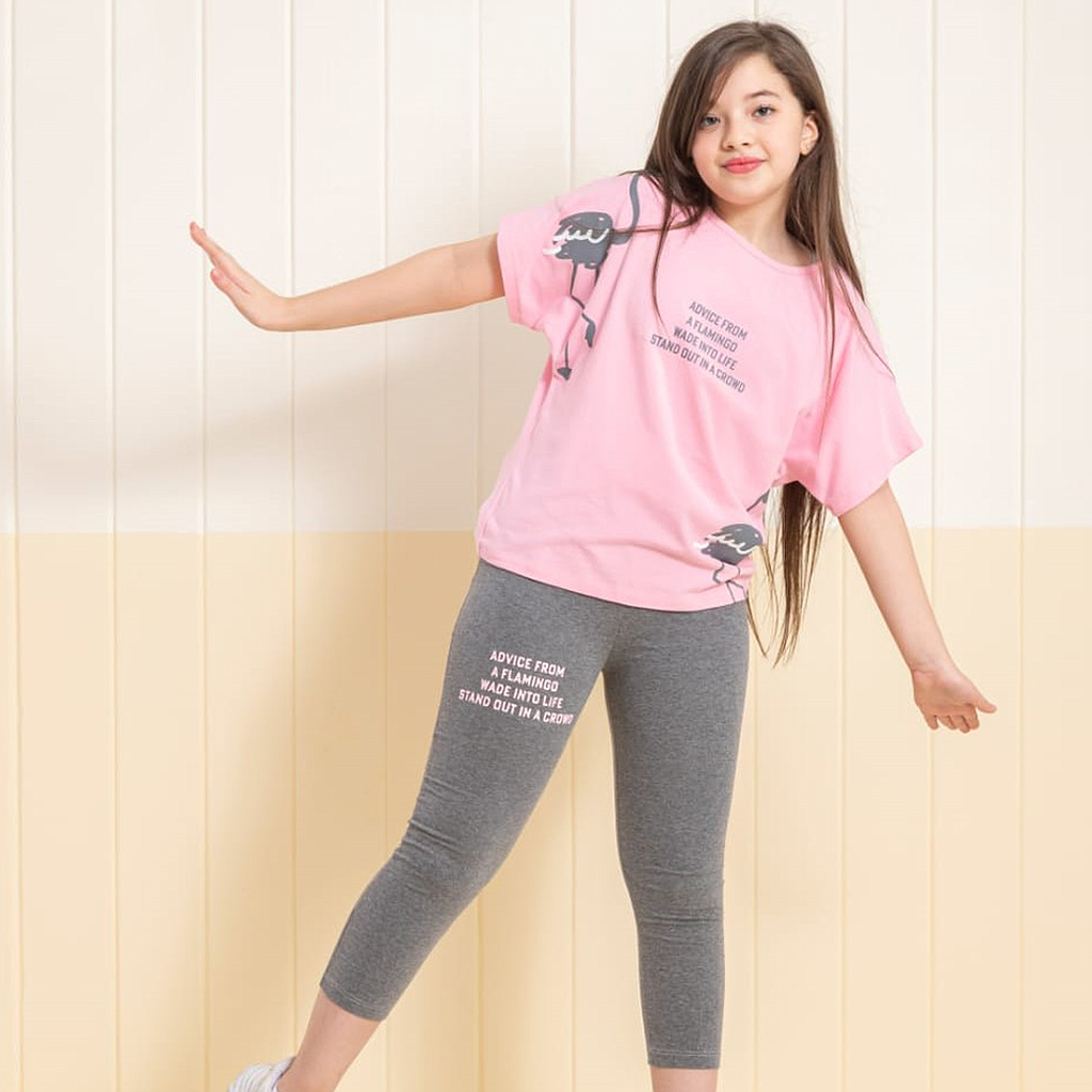 Girls' flamingo pajamas