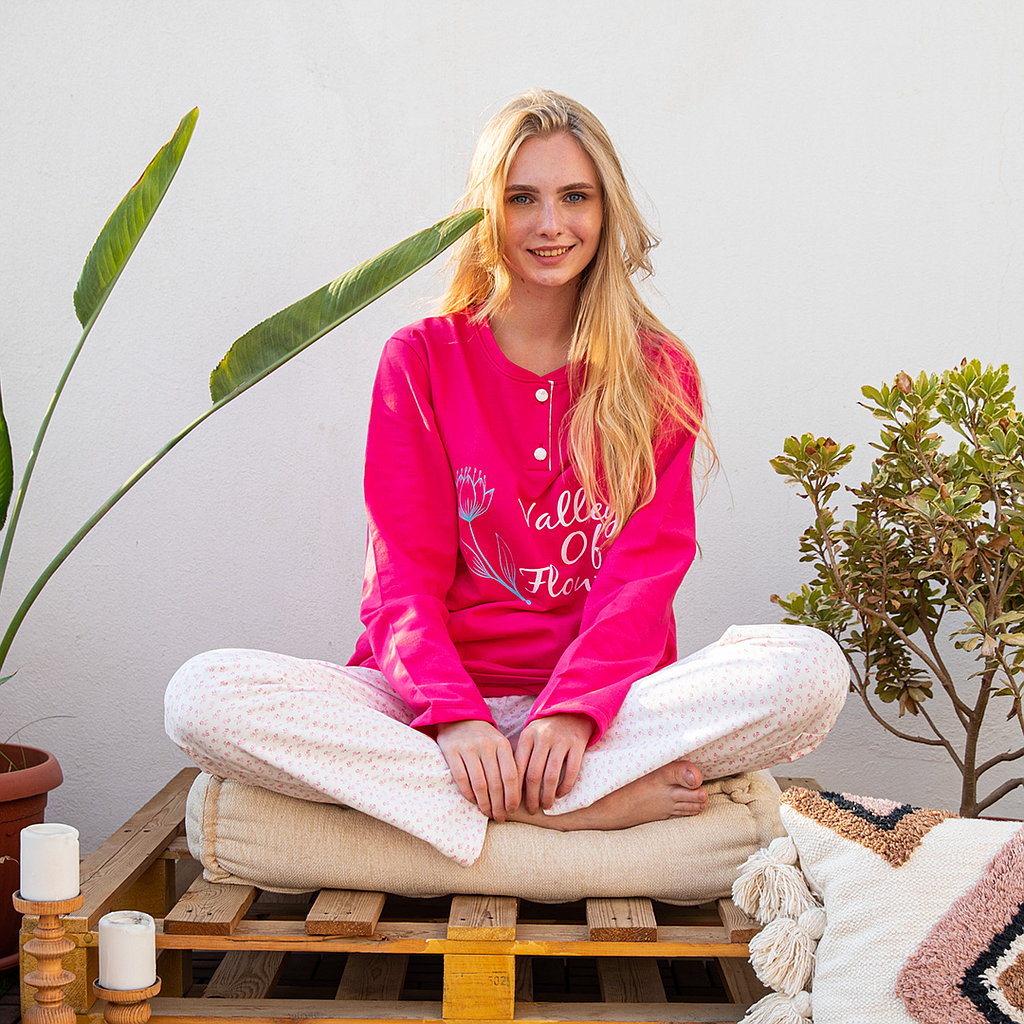 valley ol flower بيجاما حريمي بزراير