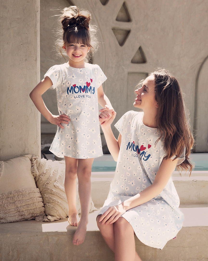 Mommy  نايت شيرت اطفالي بناتي ورد