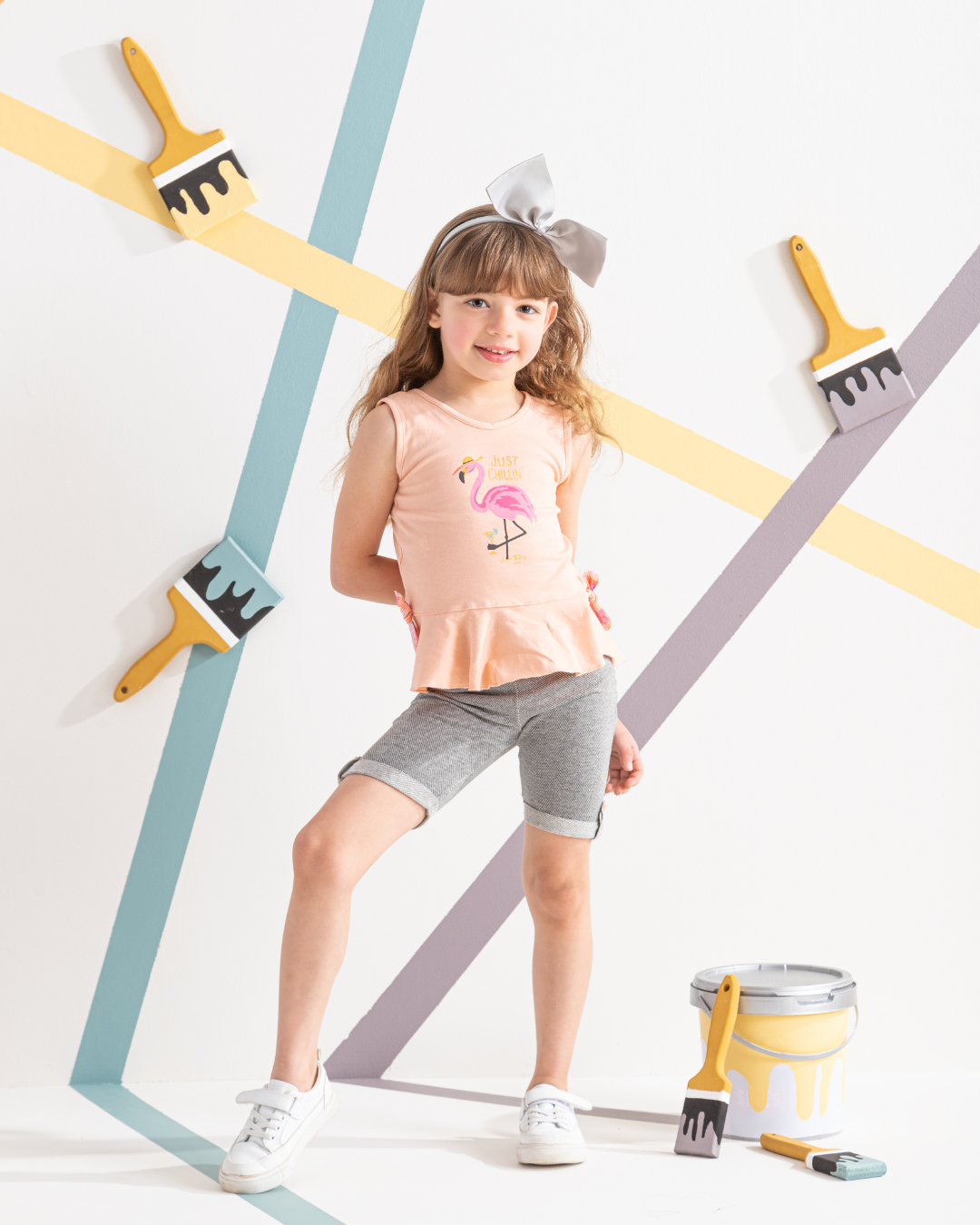 Flamingo بيجامه بناتي كت و بنتاكور