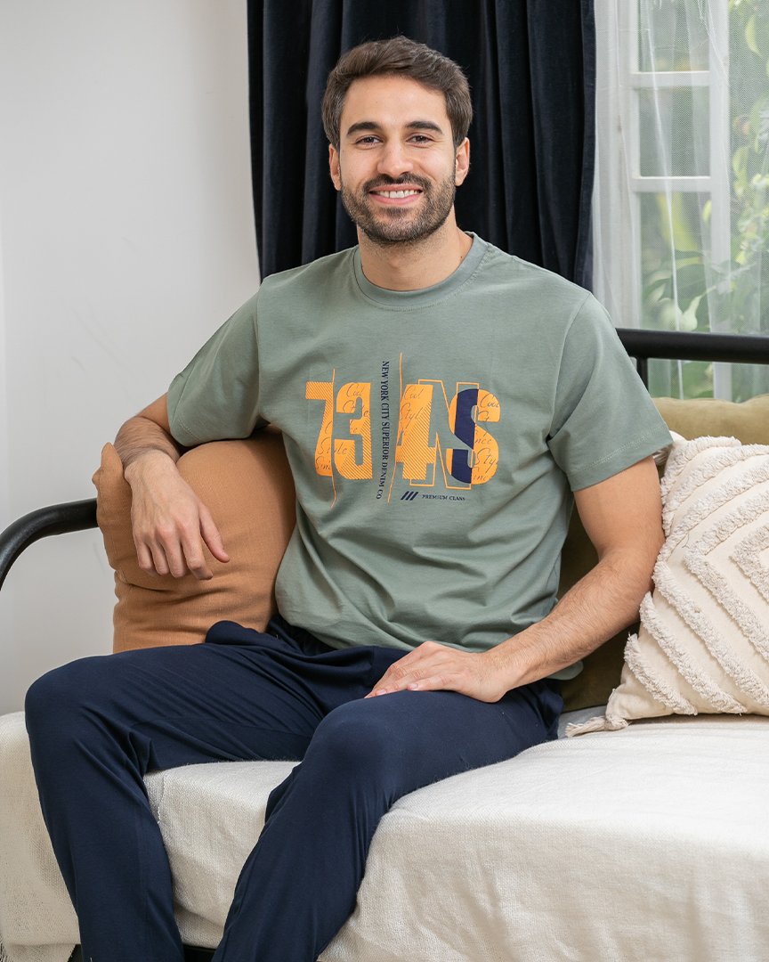 45 بيجامه رجالي نص كم بنطلون