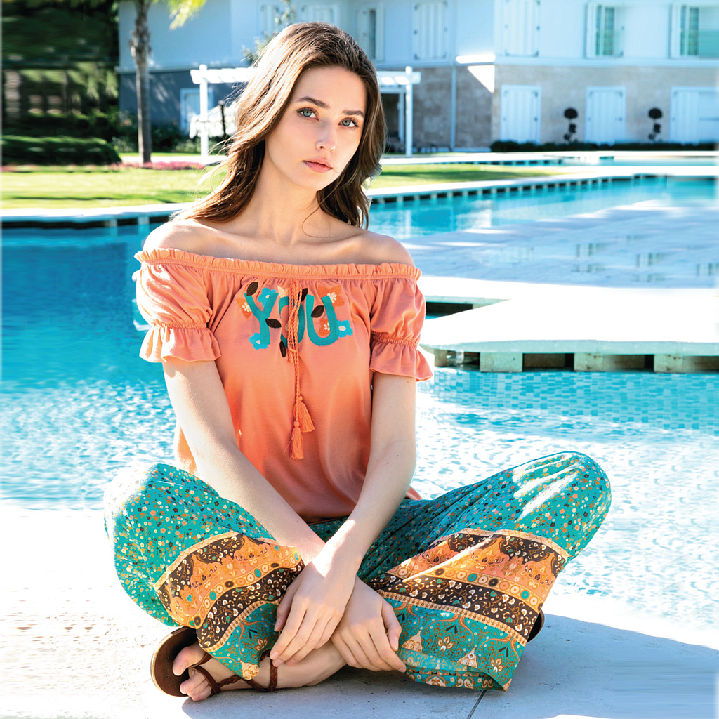Floral you embroidered pajamas
