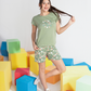 Girls' pajamas with spring girl printed shorts