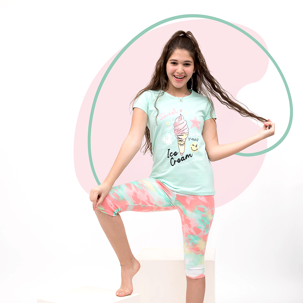 sweet ice cream girls' pajamas