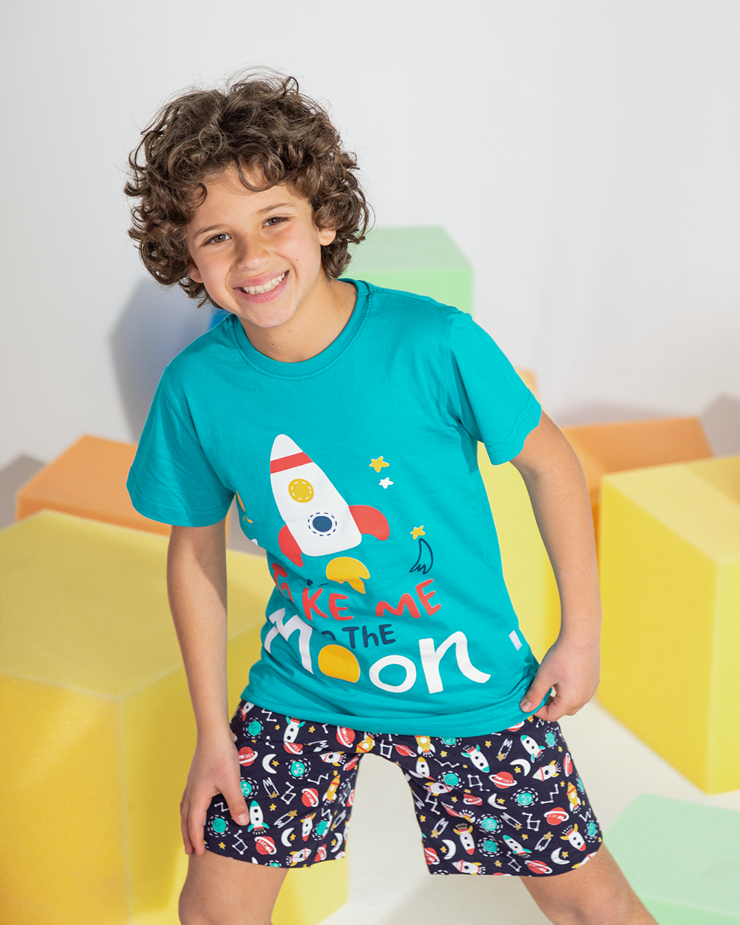 take me to the moon boys pajamas shorts