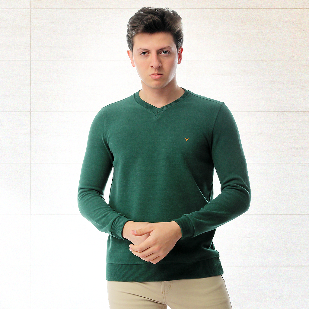 Plain V-cut sweatshirt