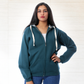 Sweatshirt with a zip and a cabochon