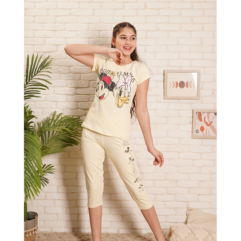 MINNIE&DAISY Girls' pajamas, half sleeves, pentacore