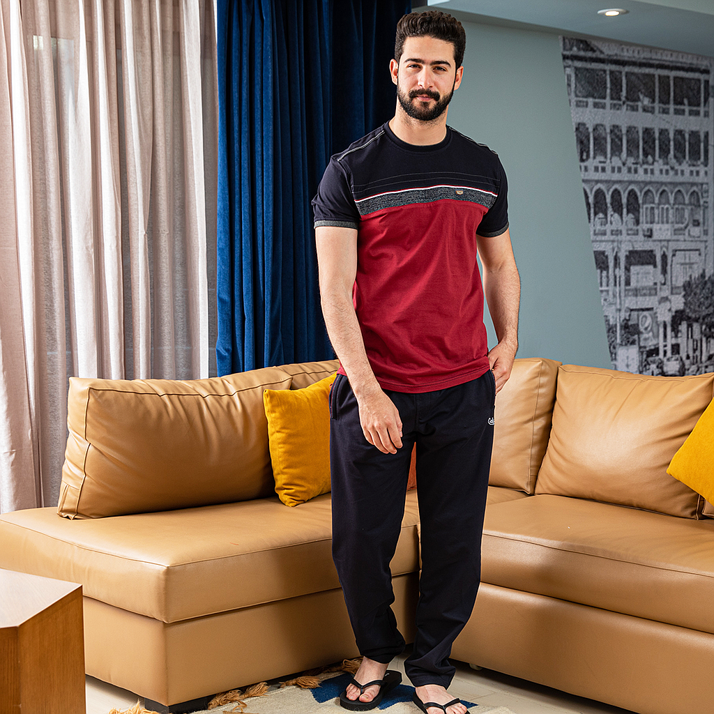 ترينينج رجالي نص كم بنطلون تي شيرت ساده