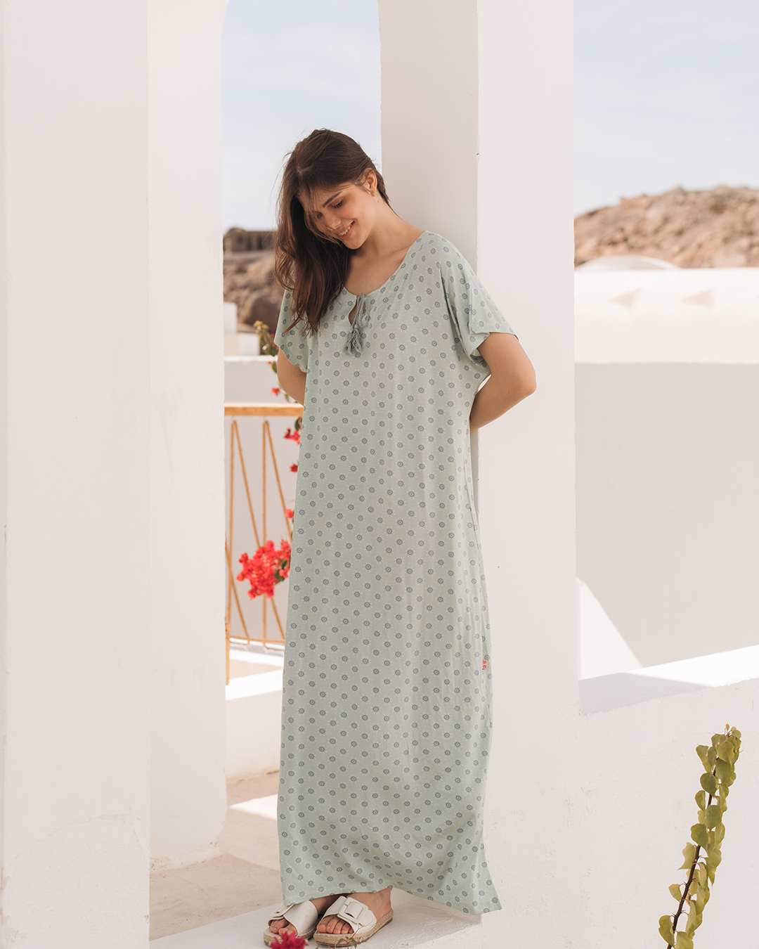 جلابيه حريمي فسكوز مطبوع