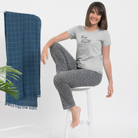 SLEEPALLDAY بيجاما بنطلون منقط